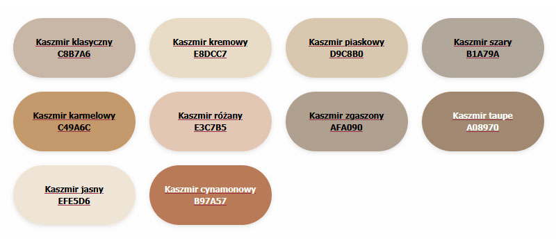 Odcienie kaszmirowego