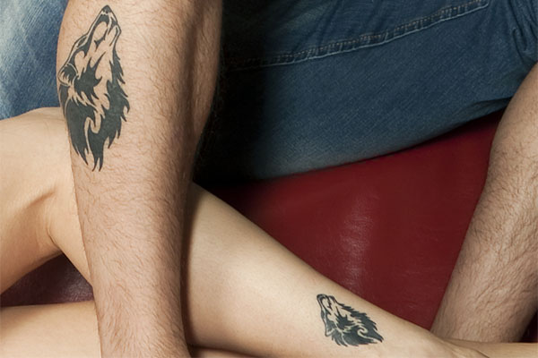 Tatuaże z wilkiem dla pary